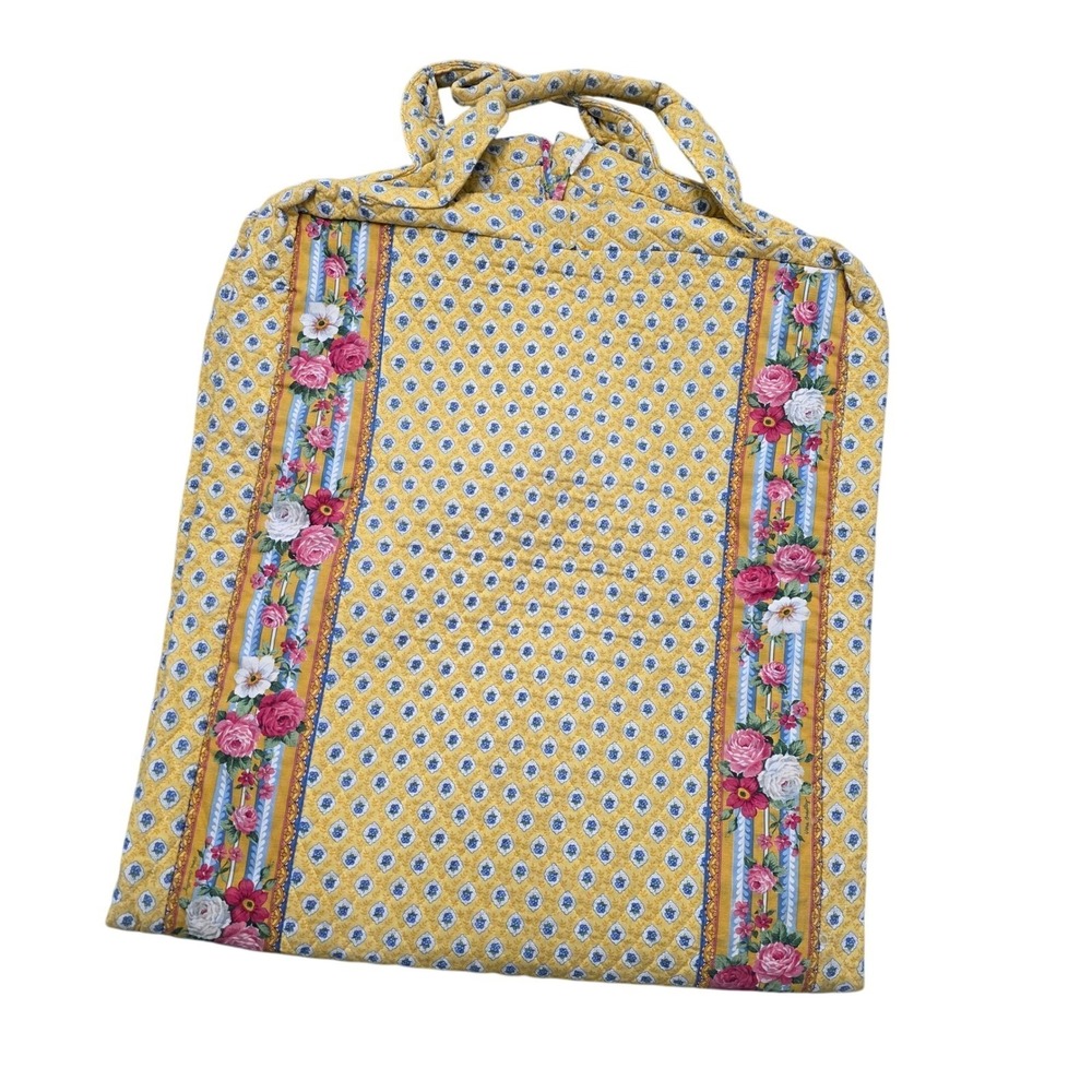 Vintage Vera Bradley Garment Bag Provincial Yellow Quilted Floral Travel Carrier